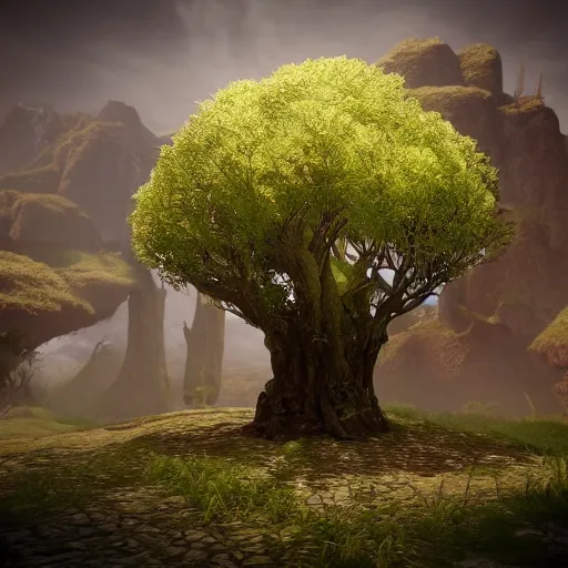 Prompt: fantasy tree, lotr of style, unreal engine, supperrealistic