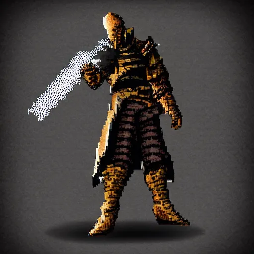 Image similar to 8 bit dark souls character