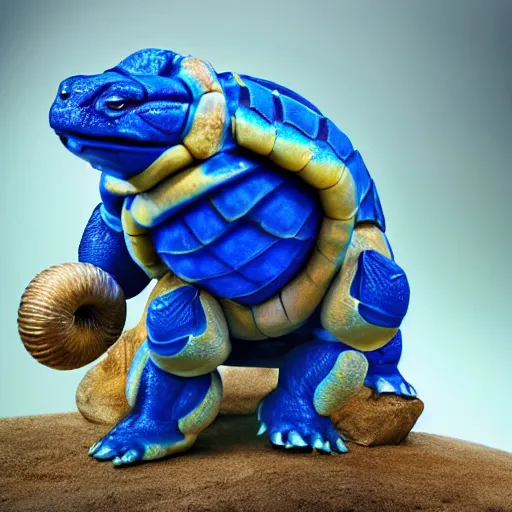 Prompt: national geographic professional photo of blastoise, award winning