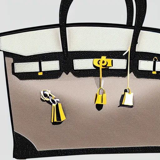 Image similar to a birkin hermes bag, concept, archival print