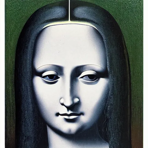 Prompt: the monalisa in the style of zdzisław beksiński