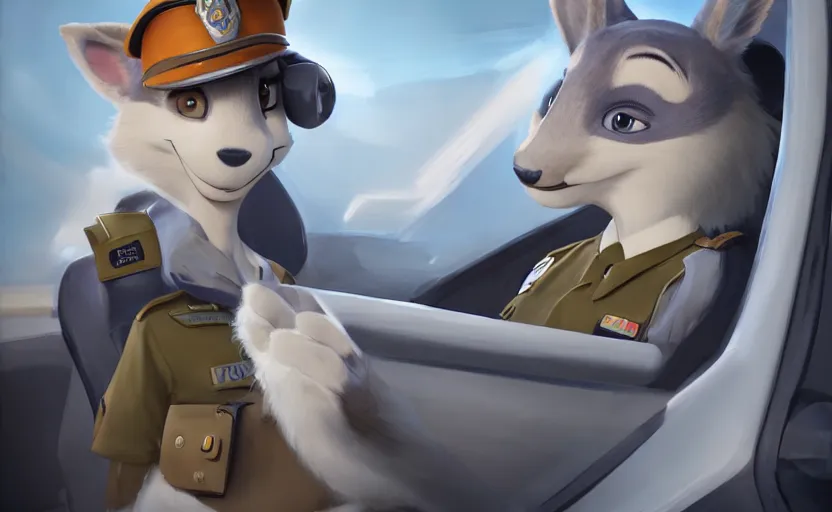 Prompt: a furry human - like dressed policewoman in the sleeping in the police car, artstation hq, stylized, symmetry, modeled lighting, expressive, studio photo refined, highly detailed, hyper realistic, furry, sense of awe, zootopia style