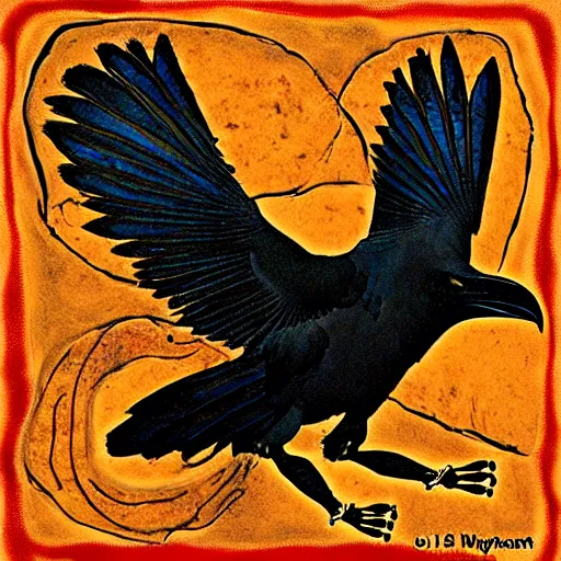 Image similar to raven - shaman, prehistoric art