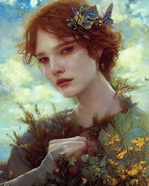 Image similar to a beautiful fairy, oil painting, by Edgar Maxence and Ross Tran and Michael Whelan