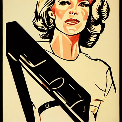 Prompt: megyn kelly, portrait, style of WWII propaganda poster, by shepard fairey