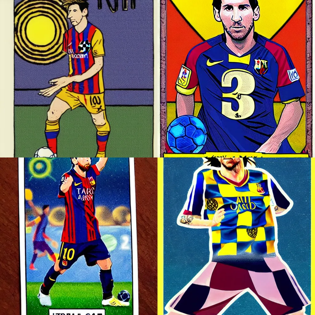 Prompt: tarot card of Lionel Messi