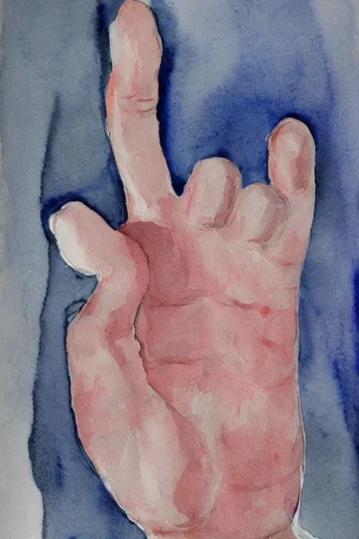 Image similar to watercolor hand by marlene dumas