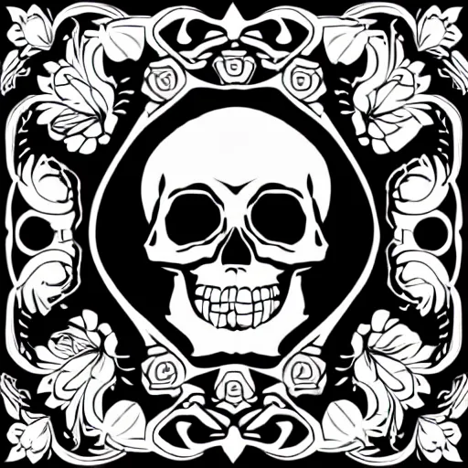 Image similar to rose n skull tattoo vector art