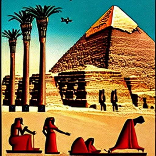 Prompt: egypt depicted as us tourism poster : “ see america ” by alexander dux, late 1 9 3 0 s, highly detailed, smooth