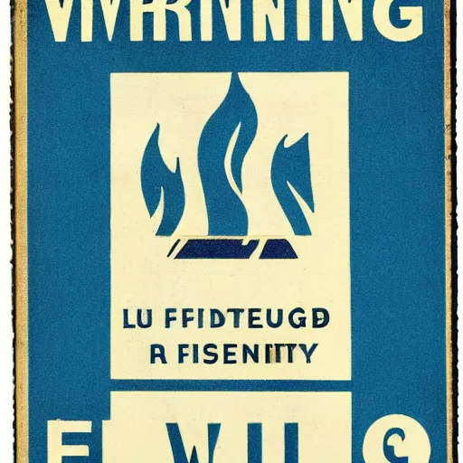 Image similar to vintage fire warning label