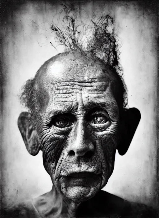 Image similar to anthropomorphic mangle by lee jeffries, gelatin silver process