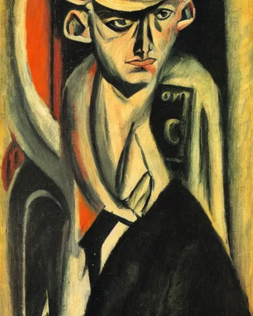 Prompt: Max Beckmann. Oil on canvas. Portrait of a demon.