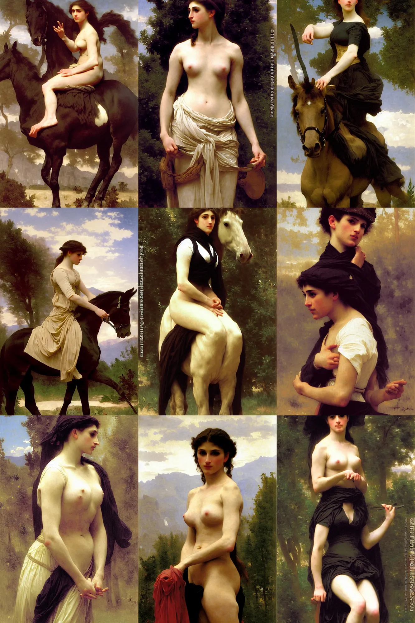 Prompt: portrait of a karem rider majestic solemn by bouguereau