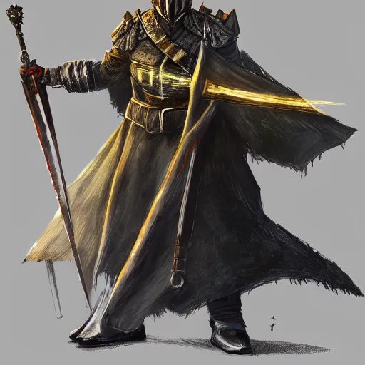 Image similar to fantasy concept art of stalin as a boss in dark souls, colored, trending on artstation