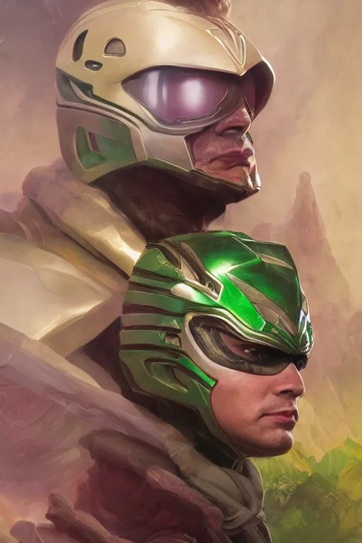 Image similar to portrait of carl sagan as green ranger from power rangers, intricate, highly detailed, smooth, artstation, digital illustration by Ruan Jia and Mandy Jurgens and Artgerm and Wayne Barlowe and Greg Rutkowski and Zdislav Beksinski