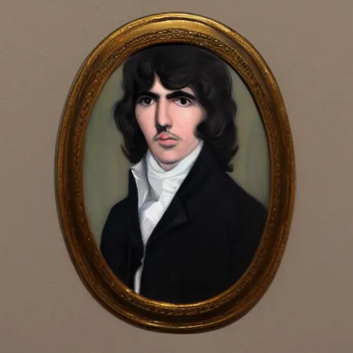 Image similar to regency era painting of a young george harrison in the style of henry pierce bone