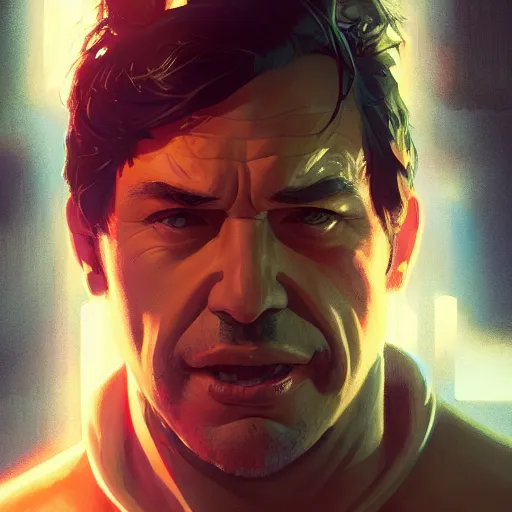 Image similar to highly detailed portrait venong hulk gta v, stephen bliss, unreal engine, fantasy art by greg rutkowski, loish, rhads, ferdinand knab, makoto shinkai and lois van baarle, ilya kuvshinov, rossdraws, tom bagshaw, global illumination, radiant light, detailed and intricate environment