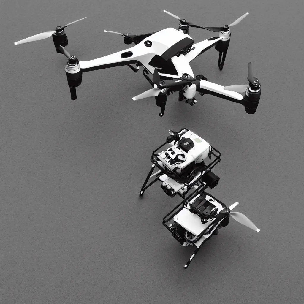 Image similar to a dji fpv drone made of carbon fiber vector art