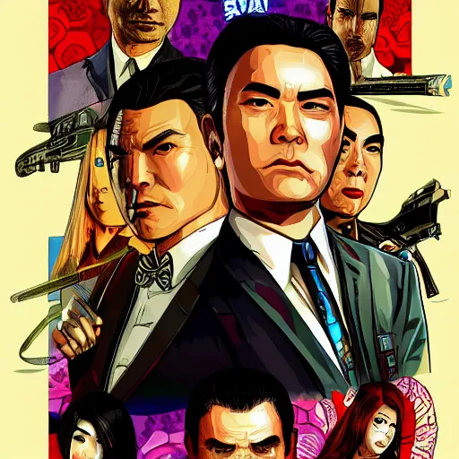 Image similar to illustration gta 5 artwork of tokyo night yakuza geisha futur, tokyo drift, stephen bliss, anthony mcbain, roxie vizcarra