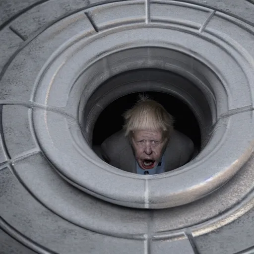 Image similar to boris johnson as a drain, photorealistic, highly detailed 8 k