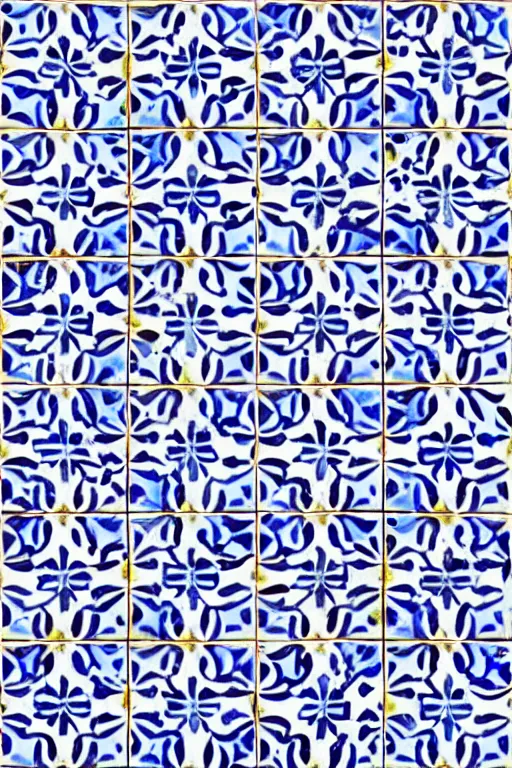 Image similar to minimalist boho style art of an azulejo tile pattern, mediterranean hand paint illustration