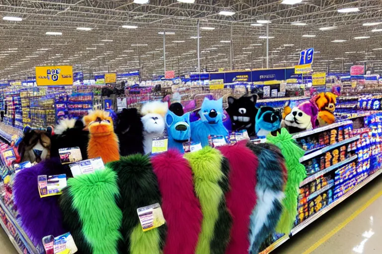 Image similar to photo of fursuits for sale at walmart on black friday