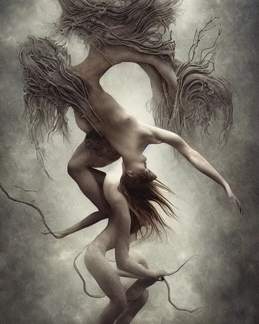 Image similar to conjuring an image from noise, by michael parkes, brooke shaden, and greg rutkowski, intricate, artgerm