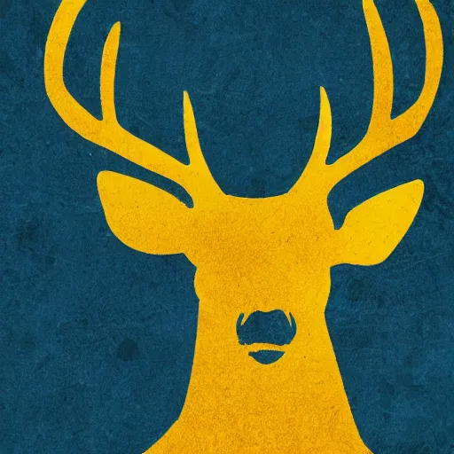 Image similar to deer smoking a cigarette, stylized, artistic, expressive, blue and yellow colors, thick brush strokes