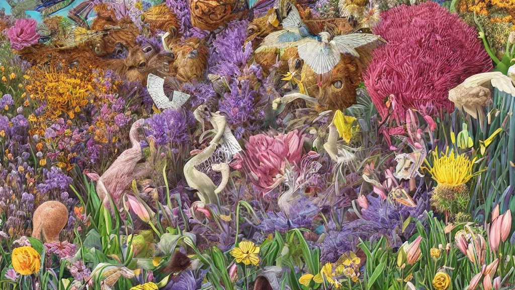 Image similar to highly detailed illustration all the known species of flowers by juan gatti!!, by gottfried bammes, by george bridgman, by moebius!, by oliver vernon, by joseph moncada, by damon soule, by manabu ikeda, by kyle hotz, by dan mumford, by kilian eng