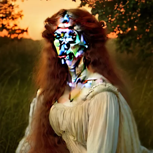 Prompt: photographic portrait of a stunningly beautiful renaissance pre raphaelite lady guinevere female in soft dreamy light at sunset, contemporary fashion shoot, by edward robert hughes, annie leibovitz and steve mccurry, david lazar, jimmy nelsson, breathtaking, 8 k resolution, extremely detailed, beautiful, establishing shot, artistic, hyperrealistic, beautiful face, octane render