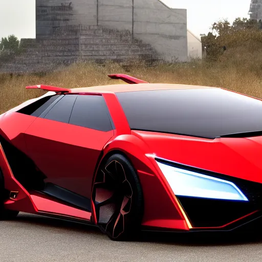 Image similar to the all new futuristic honda civic lamborghini jet car, concept car, prototype car, scifi art