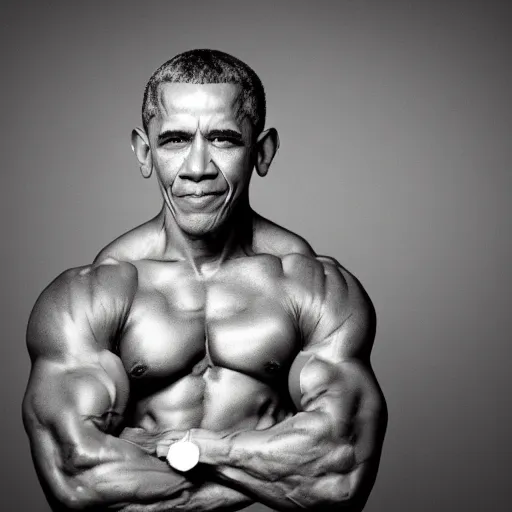 Prompt: very muscular obama, 8k, black and white photo, professional photography