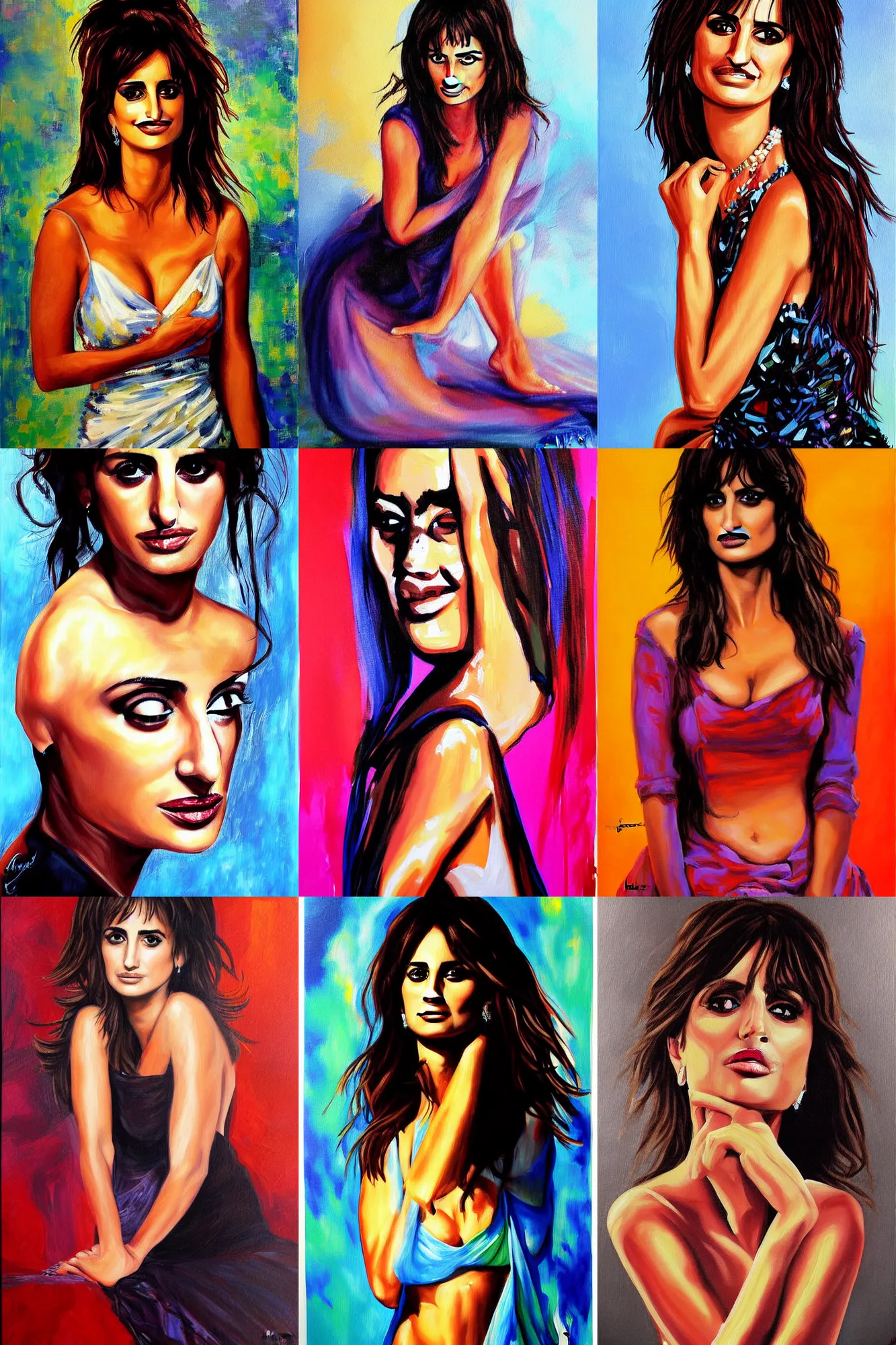 Image similar to penelope cruz painting by maher morcos