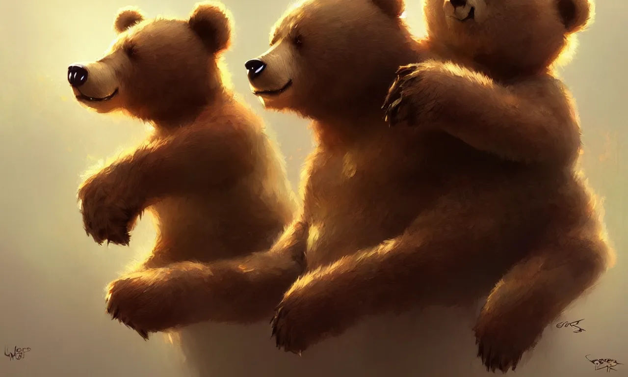 Image similar to cute cartoon bear, sharp focus, illustration, highly detailed, digital painting, concept art, matte, art by wlop and artgerm and greg rutkowski and alphonse mucha, masterpiece