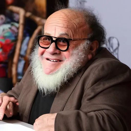 Prompt: Danny Devito is Leonardo Da Vinci\'s vesuvius man