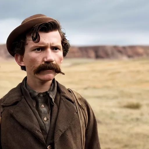 Prompt: Tom Holland plays Daniel Plainview in There Will be Blood