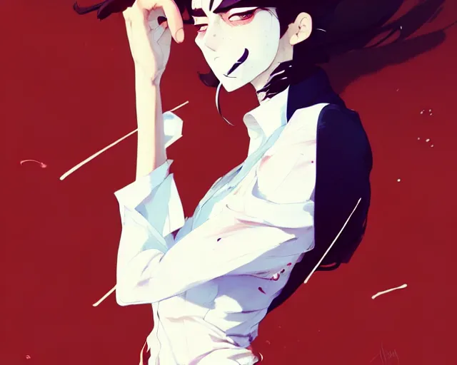 Image similar to a ultradetailed full body portrait of a woman dressed in a white shirt with a tie, by conrad roset, greg rutkowski and makoto shinkai trending on artstation