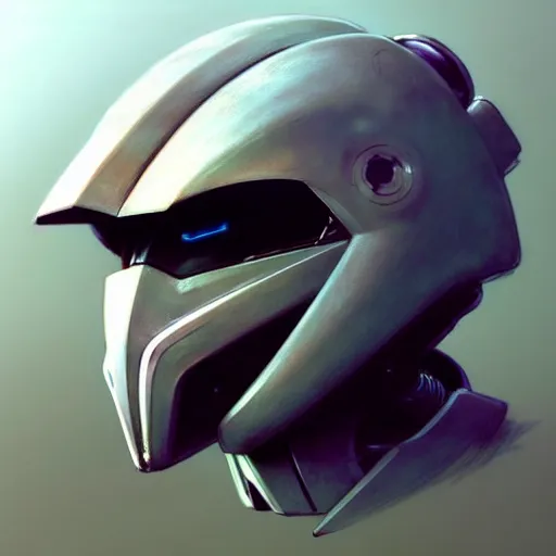 Image similar to detailed concept art of a destiny inspired robot helmet, muted color palette, trending on artstation, award - winning video game concept art by jim burns and greg rutkowski, beksinski, a sci - fi concept art masterpiece, james gilleard, bruegel, alphonse mucha, and yoshitaka amano.