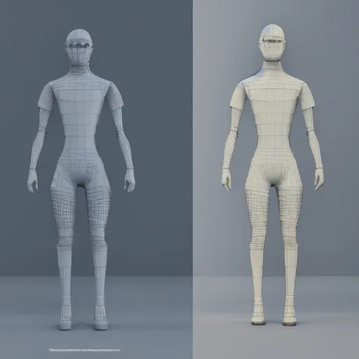 Image similar to character of ex machina 3 d render in octane