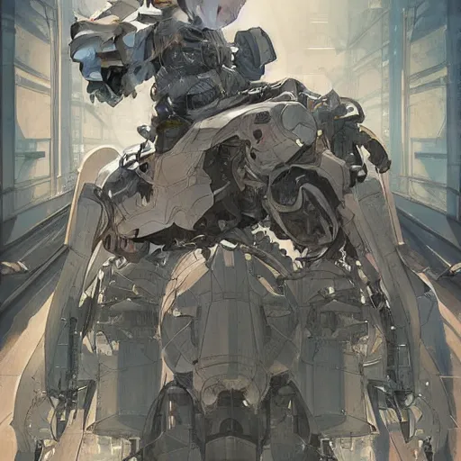 Prompt: portrait of a robotic rhino mecha elegant, concept art, intricate complexity, by shigenori soejima, krenz cushart, alphonse mucha, takato yamamoto, conrad roset, 4 k, beautiful, cinematic dramatic atmosphere, volumetric lighting, highly detailed, perfect, fine details, realistic shaded, fine,