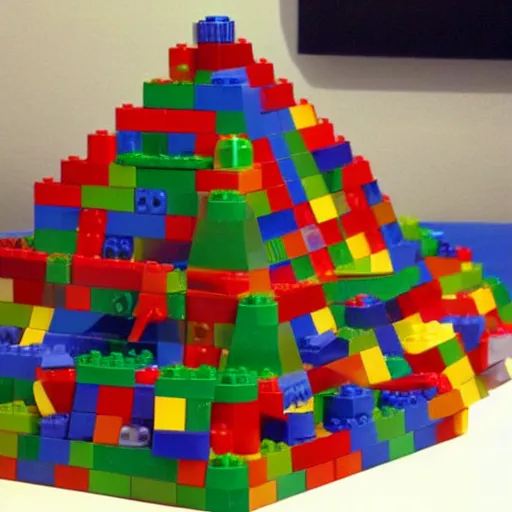 Prompt: pyramid made out of lego