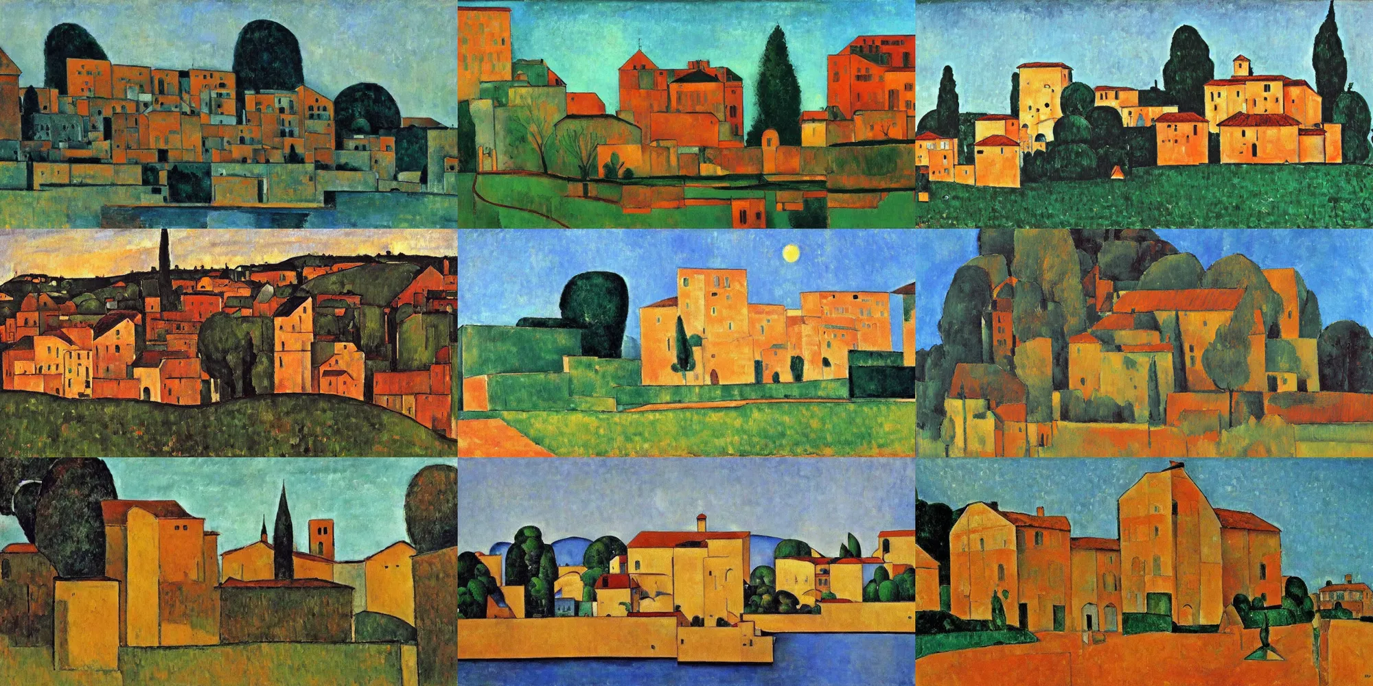 Prompt: a beautiful painting of a building in a serene landscape by Amadeo Modigliani