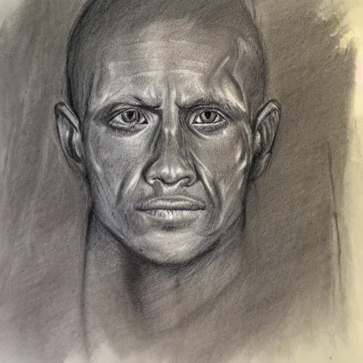 Prompt: Detailed portrait of a jarhead. Charcoal.