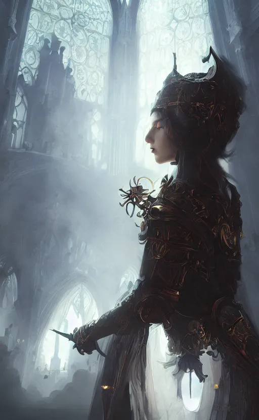 Image similar to Alchemy Imperial Princess knight gothic girl, volumetric lighting, digital painting, highly detailed, artstation, sharp focus, illustration, concept art, ruan jia, steve mccurry, amazing composition, fractal flame, gothic arch frame