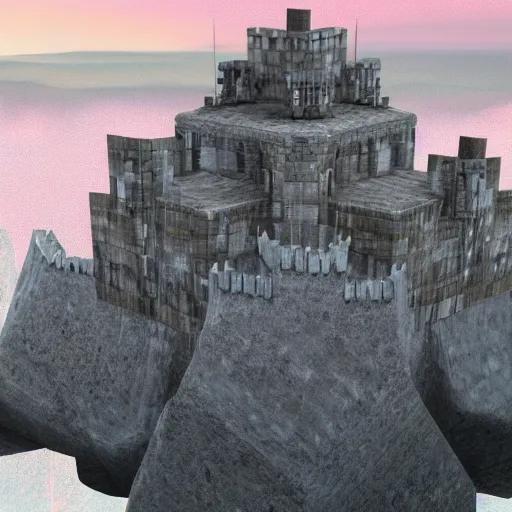 Prompt: a crystal transformed into a fortress