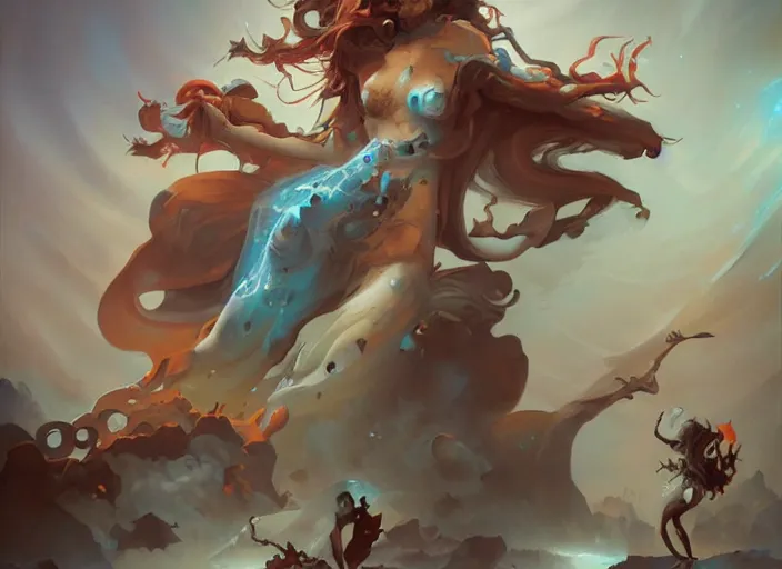 Image similar to an amazing piece of art by Peter Mohrbacher