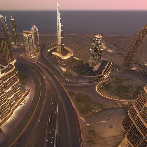 Image similar to gta : dubai, cinematic shot