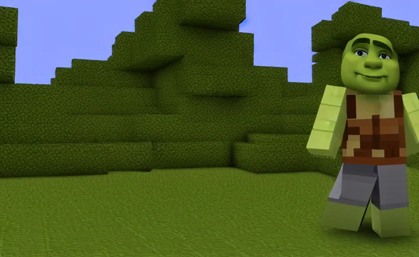 Image similar to shrek minecraft