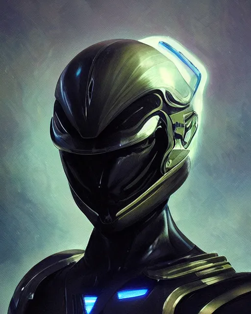 Image similar to character concept of iridescent sinewy smooth muscular male sleek glossy indigo black pearlescent onyx scifi armor with smooth black featureless tron helmet, by greg rutkowski, mark brookes, jim burns, tom bagshaw, magali villeneuve, trending on artstation