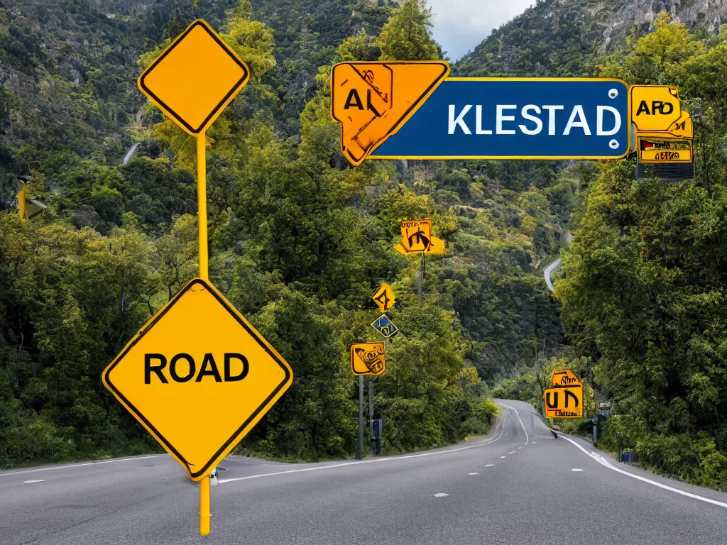 Image similar to confusing road signs, 8k resolution, ultrarealistic